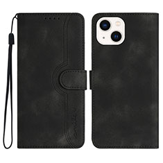 Leather Case Stands Flip Cover Holder YX2 for Apple iPhone 13 Black