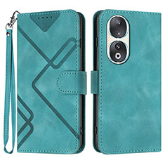 Leather Case Stands Flip Cover Holder YX2 for Huawei Honor 90 5G Green