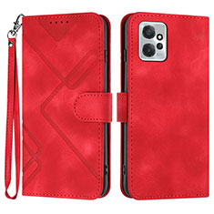 Leather Case Stands Flip Cover Holder YX2 for Motorola Moto G Power 5G (2023) Red