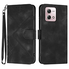 Leather Case Stands Flip Cover Holder YX2 for Motorola Moto G Stylus (2023) 4G Black