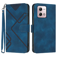 Leather Case Stands Flip Cover Holder YX2 for Motorola Moto G Stylus (2023) 4G Blue