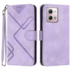 Leather Case Stands Flip Cover Holder YX2 for Motorola Moto G Stylus (2023) 4G Purple