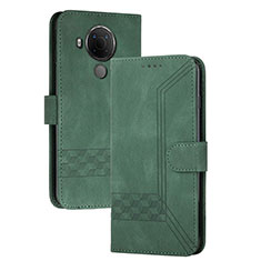 Leather Case Stands Flip Cover Holder YX2 for Nokia 5.4 Green