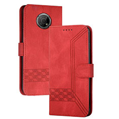 Leather Case Stands Flip Cover Holder YX2 for Nokia G10 Red