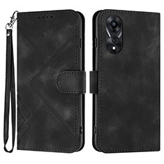 Leather Case Stands Flip Cover Holder YX2 for Oppo A38 Black