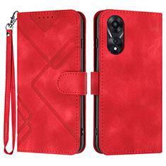 Leather Case Stands Flip Cover Holder YX2 for Oppo A38 Red