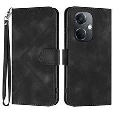 Leather Case Stands Flip Cover Holder YX2 for Oppo K11 5G Black