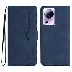 Leather Case Stands Flip Cover Holder YX2 for Xiaomi Civi 2 5G Blue