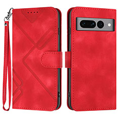 Leather Case Stands Flip Cover Holder YX3 for Google Pixel 7 Pro 5G Red