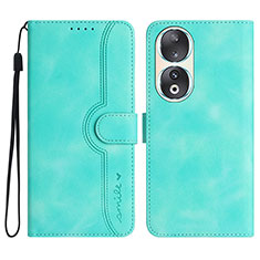 Leather Case Stands Flip Cover Holder YX3 for Huawei Honor 90 5G Green