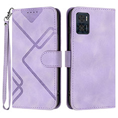 Leather Case Stands Flip Cover Holder YX3 for Motorola Moto E22i Purple