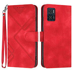 Leather Case Stands Flip Cover Holder YX3 for Motorola Moto E22i Red