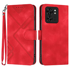 Leather Case Stands Flip Cover Holder YX3 for Motorola Moto Edge (2023) 5G Red