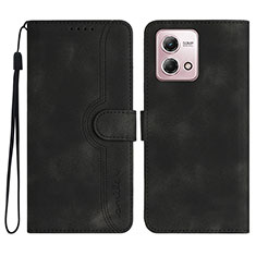 Leather Case Stands Flip Cover Holder YX3 for Motorola Moto G Stylus (2023) 4G Black