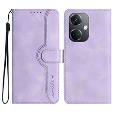 Leather Case Stands Flip Cover Holder YX3 for Oppo K11 5G Purple