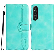 Leather Case Stands Flip Cover Holder YX3 for Sony Xperia 1 V Green