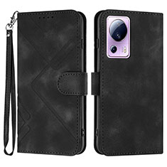 Leather Case Stands Flip Cover Holder YX3 for Xiaomi Mi 13 Lite 5G Black