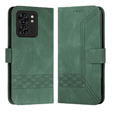 Leather Case Stands Flip Cover Holder YX4 for Motorola Moto Edge (2023) 5G Green