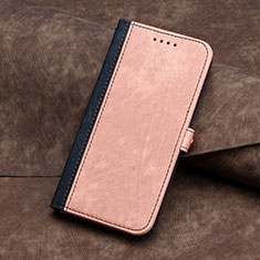 Leather Case Stands Flip Cover Holder YX5 for Apple iPhone 15 Pro Rose Gold