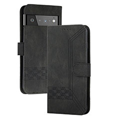 Leather Case Stands Flip Cover Holder YX5 for Google Pixel 6 Pro 5G Black