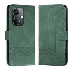 Leather Case Stands Flip Cover Holder YX5 for Oppo K11 5G Green