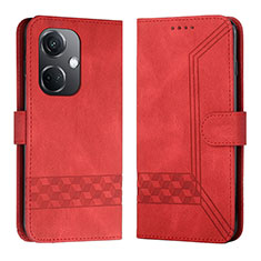 Leather Case Stands Flip Cover Holder YX5 for Oppo K11 5G Red