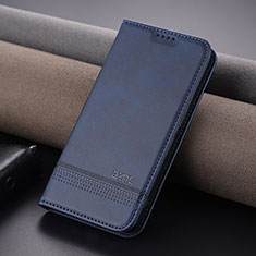 Leather Case Stands Flip Cover Holder YZ1 for Apple iPhone 16 Pro Max Blue