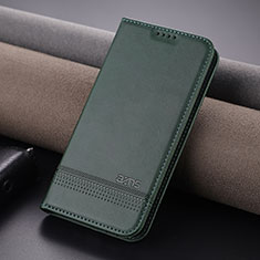 Leather Case Stands Flip Cover Holder YZ1 for Apple iPhone 16 Pro Max Green