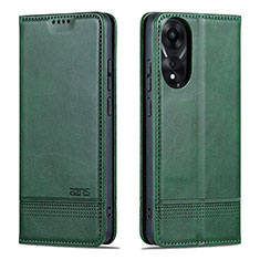 Leather Case Stands Flip Cover Holder YZ1 for Oppo A78 4G Green