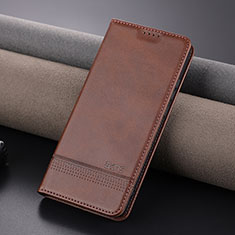 Leather Case Stands Flip Cover Holder YZ1 for Oppo K11 5G Brown