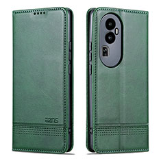 Leather Case Stands Flip Cover Holder YZ1 for Oppo Reno10 Pro+ Plus 5G Green