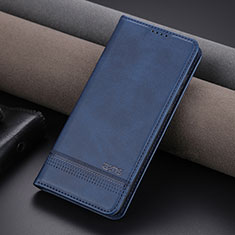 Leather Case Stands Flip Cover Holder YZ2 for Huawei Honor 90 5G Blue