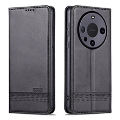 Leather Case Stands Flip Cover Holder YZ2 for Huawei Mate 60 Pro Black