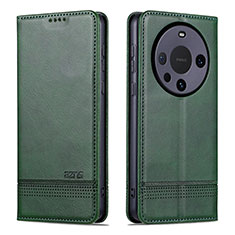 Leather Case Stands Flip Cover Holder YZ2 for Huawei Mate 60 Pro Green