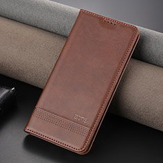 Leather Case Stands Flip Cover Holder YZ2 for Huawei Nova 11 Brown