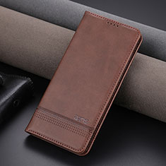 Leather Case Stands Flip Cover Holder YZ2 for Huawei P60 Brown