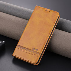 Leather Case Stands Flip Cover Holder YZ2 for Oppo Reno10 Pro 5G Light Brown