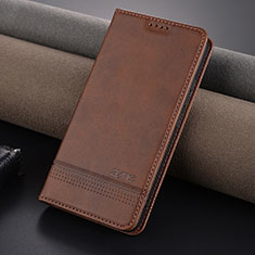 Leather Case Stands Flip Cover Holder YZ2 for Xiaomi Mi 14 5G Brown