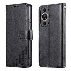 Leather Case Stands Flip Cover Holder YZ3 for Huawei Nova 11 Black