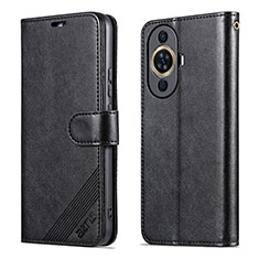 Leather Case Stands Flip Cover Holder YZ3 for Huawei Nova 11 Pro Black