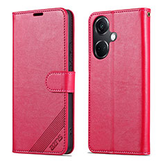 Leather Case Stands Flip Cover Holder YZ3 for Oppo K11 5G Hot Pink