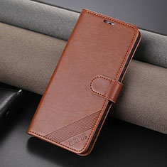 Leather Case Stands Flip Cover Holder YZ4 for Huawei Nova 11 Brown