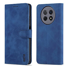 Leather Case Stands Flip Cover Holder YZ4 for Huawei Nova Y91 Blue