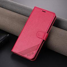 Leather Case Stands Flip Cover Holder YZ4 for Oppo K11 5G Hot Pink