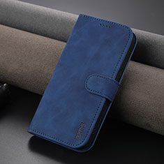Leather Case Stands Flip Cover Holder YZ5 for Apple iPhone 15 Pro Blue
