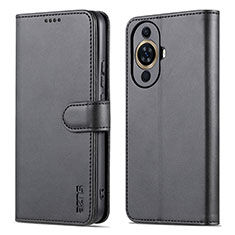 Leather Case Stands Flip Cover Holder YZ5 for Huawei Nova 11 Black