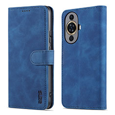 Leather Case Stands Flip Cover Holder YZ5 for Huawei Nova 11 Pro Blue