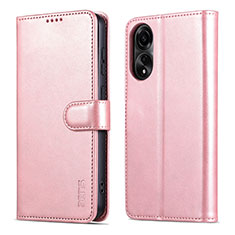 Leather Case Stands Flip Cover Holder YZ5 for Oppo A78 4G Rose Gold