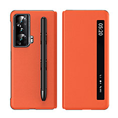 Leather Case Stands Flip Cover Holder ZL1 for Huawei Honor Magic Vs Ultimate 5G Orange