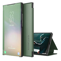 Leather Case Stands Flip Cover Holder ZL1 for Samsung Galaxy A02 Green